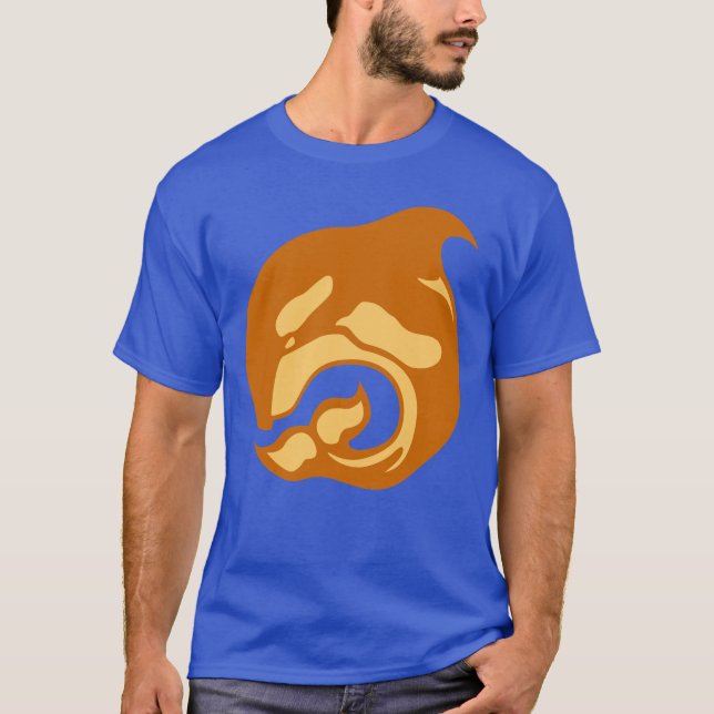 Camiseta baleia de laranja queimada (Frente)