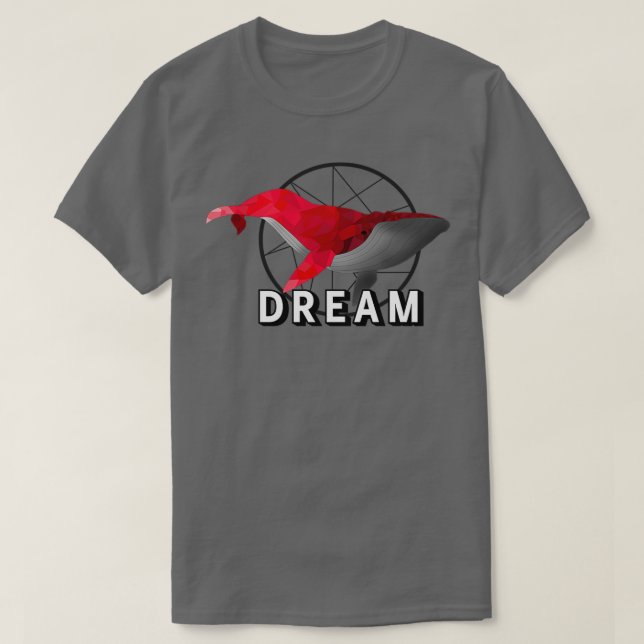 Camiseta Baleia de Sonho Vermelho (Frente do Design)
