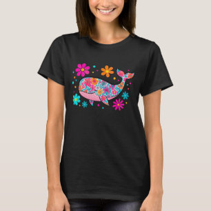 Camiseta Baleia de Verão Floral de pré-disquete