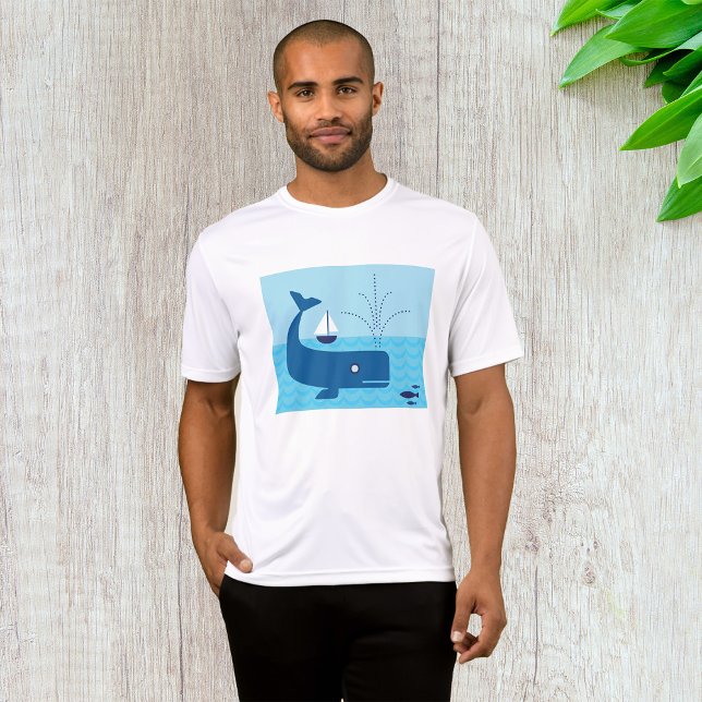 Camiseta Baleia e veleiro - Mar Azul (Criador carregado)