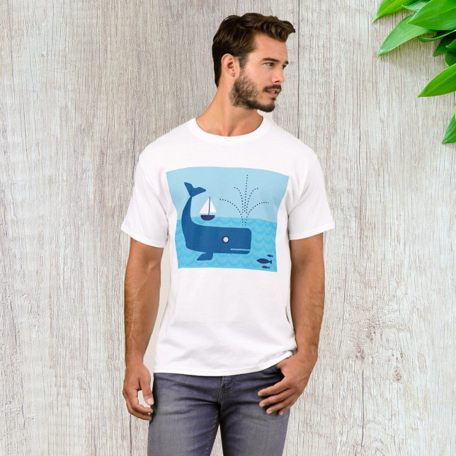 Camiseta Baleia e veleiro - Mar Azul (Criador carregado)