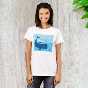 Camiseta Baleia e veleiro - Mar Azul
