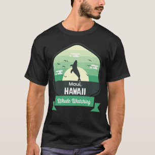 Camiseta Baleia Engraçada Assistindo Oceano Maui Águas Nave
