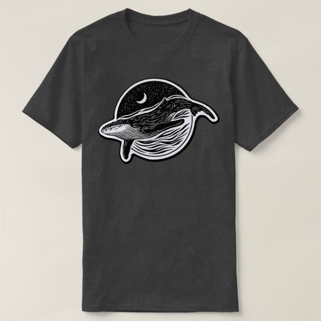 Camiseta baleia escura (Frente do Design)