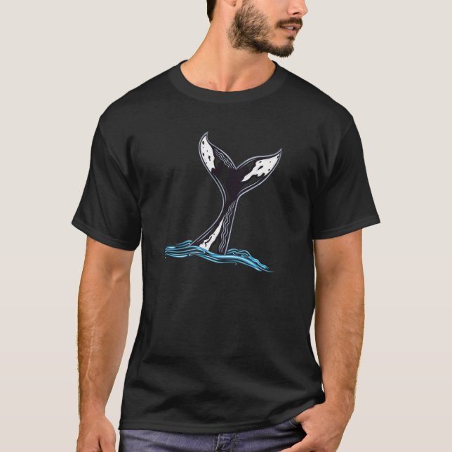 Camiseta Baleia Fin Maritime Orca idea para o bem-estar dos (Frente)