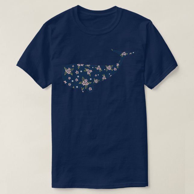 Camiseta Baleia floral 1 (Frente do Design)