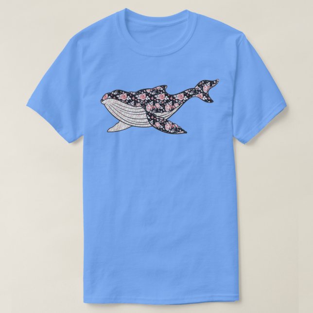 Camiseta Baleia Floral 5 (Frente do Design)