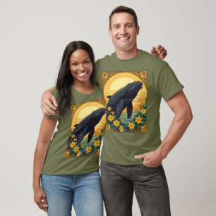 Camiseta Baleia Franca do Atlântico Norte e Jasmine Amarelo
