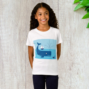 Camiseta Baleia Náutica e Barco à Vela Oceano Mar Azul