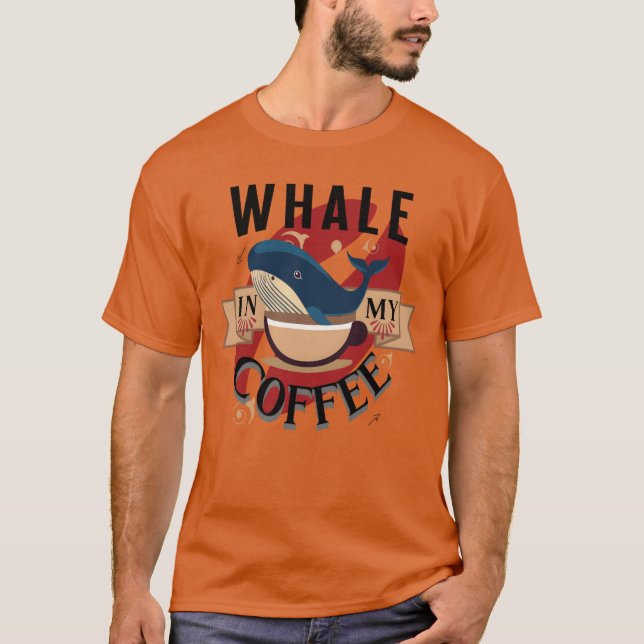 Camiseta Baleia no meu amigo café (Frente)