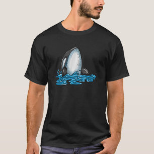 Camiseta Baleia Orca aparece na superfície de água Baleia