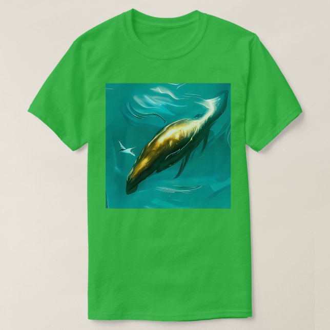 Camiseta Baleia ouro 1 (Frente do Design)