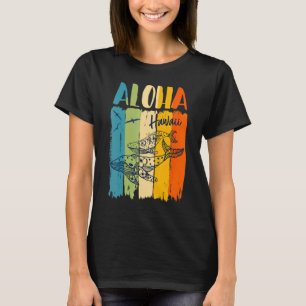 Camiseta Baleia Retro Aloha Hawaii Correspondendo Melhor Am