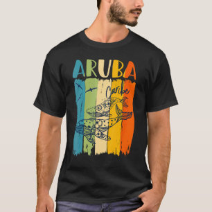 Camiseta Baleia Retro Aruba Caribe Correspondente Família A