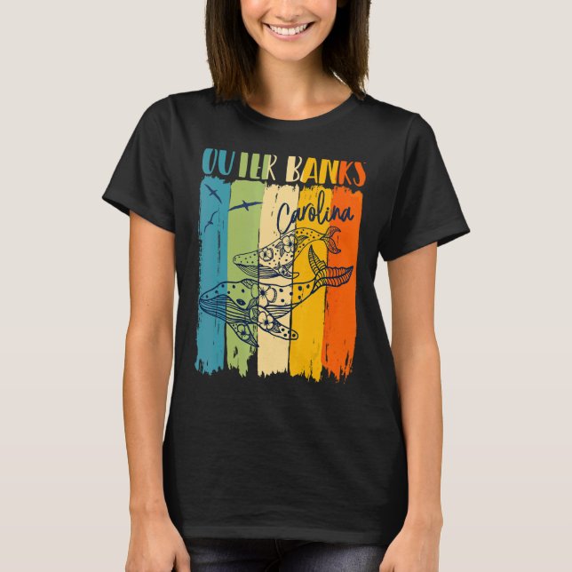 Camiseta Baleia Retro Bancos Exteriores Correspondentes à F (Frente)