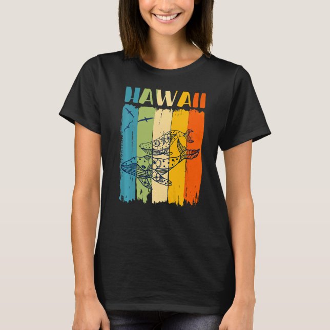 Camiseta Baleia Retro Havaí, Havaí, Matando Melhores Amigos (Frente)