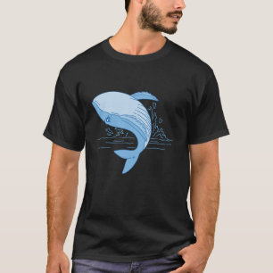 Camiseta Baleia Saltando Humpback Baleia Azul Saltando