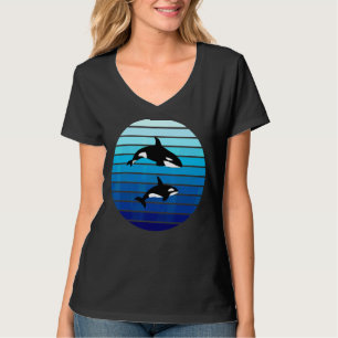 Camiseta Baleia Sarcástica Para Férias Familiares Azul Retr