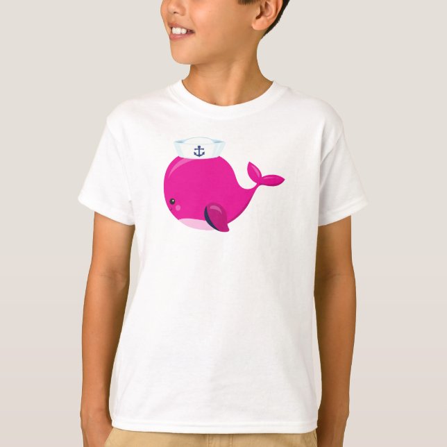Camiseta Baleia-vela, baleia-pequena, baleia-branca, baleia (Frente)