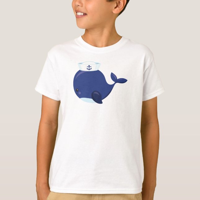 Camiseta Baleia-vela, baleia-pequena, baleia-cuta, baleia-a (Frente)