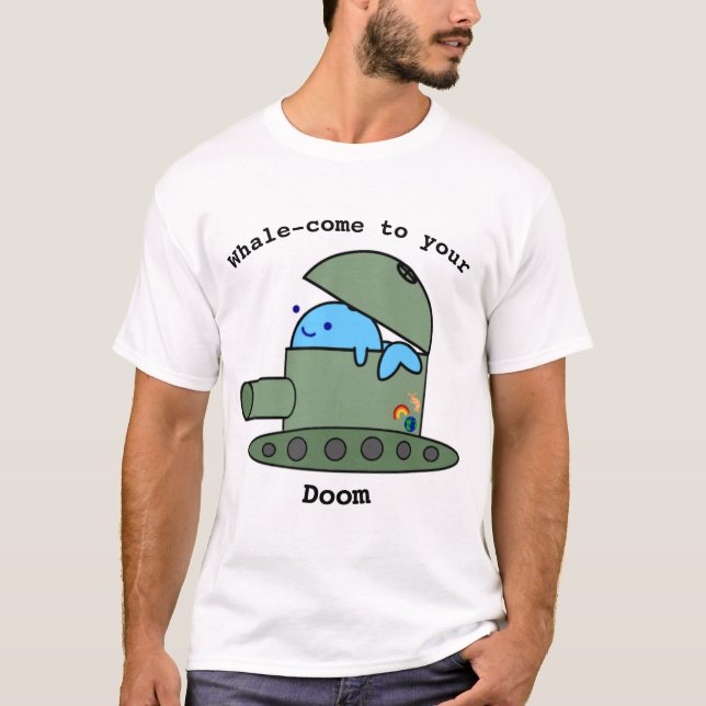 Camiseta "Baleia-vem o t-shirt à sua desgraça" (Frente)
