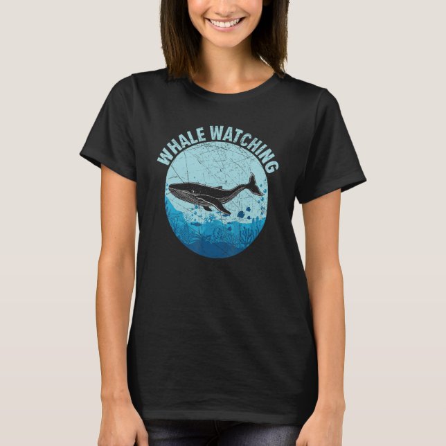 Camiseta Baleia Vigiando Marinho Mamífero Mar Animal Submar (Frente)