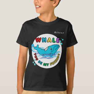 Camiseta Baleia Você É Minha Amiga Baleia Azul-Bolha-De-Our
