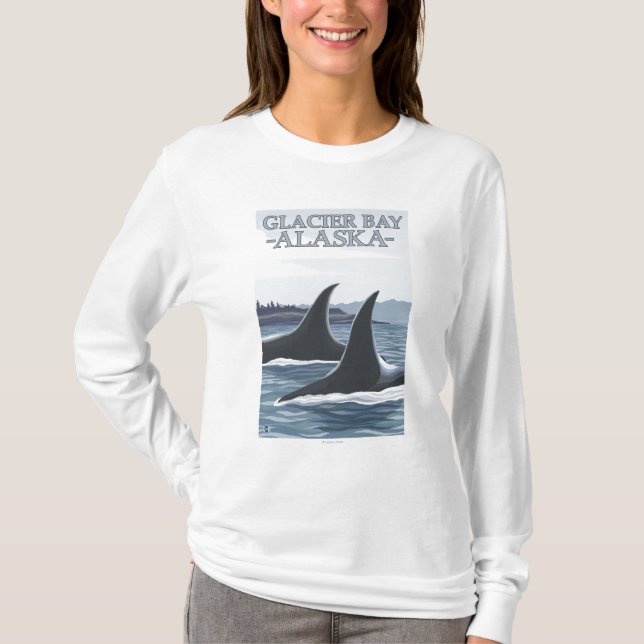 Camiseta Baleias #1 da orca - baía de geleira, Alaska (Frente)