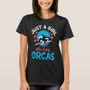Camiseta Baleias Apenas Uma Garota Que Ama Orcas Orca Ocean