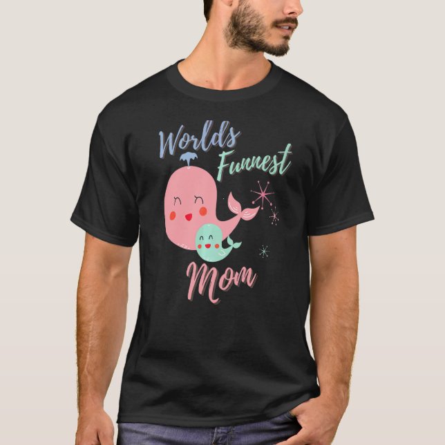 Camiseta Baleias Dias de as mães da Mãe Mais Engraçadas do  (Frente)