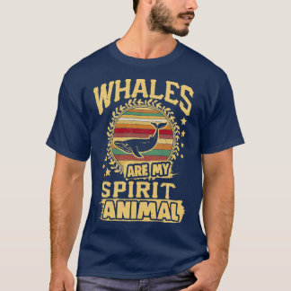 Camiseta Baleias são o meu espírito animal Arte de baleia a
