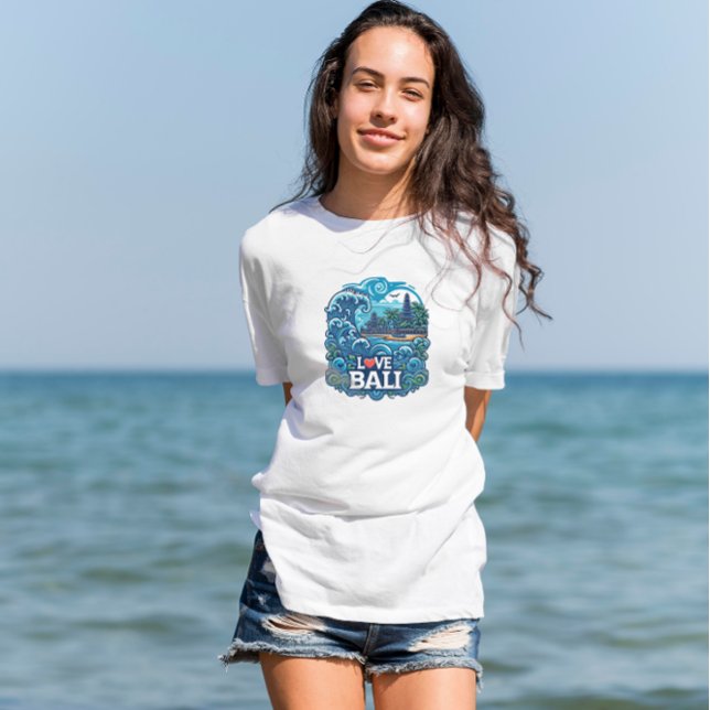 Camiseta Bali de Amor Azul e Verde (Criador carregado)