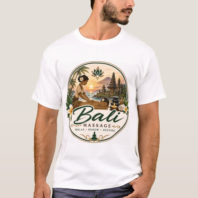 Camiseta Bali, Indonésia massagem (Frente)