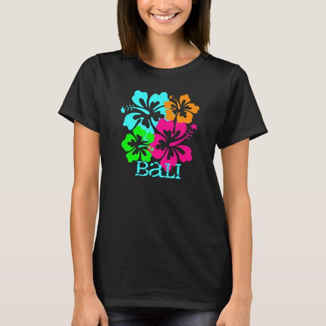 Camiseta Bali Island Beach Tropical Hibiscus Viagem Surf Oc (Frente)