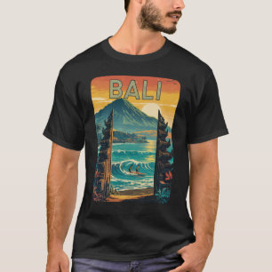 Camiseta Bali Island Summer Retro Sunset Beach Ocean