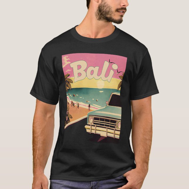 Camiseta Bali Retro Beach Vacation Graphics Bali Surf (Frente)