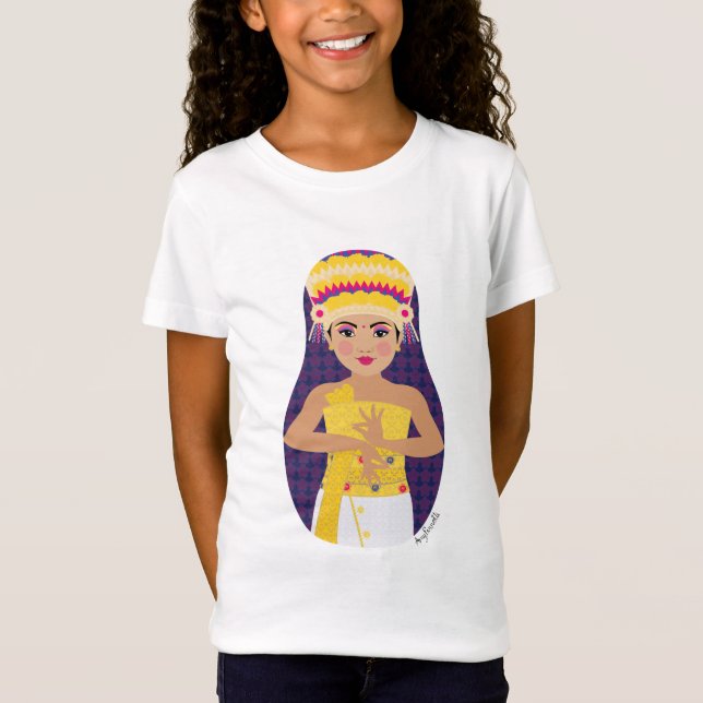 Camiseta Balinês Dancer Matryoshka Girls' (Frente)