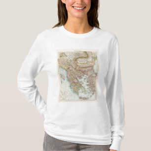 Camiseta Balkanhalbinsel - mapa da península de Balcãs