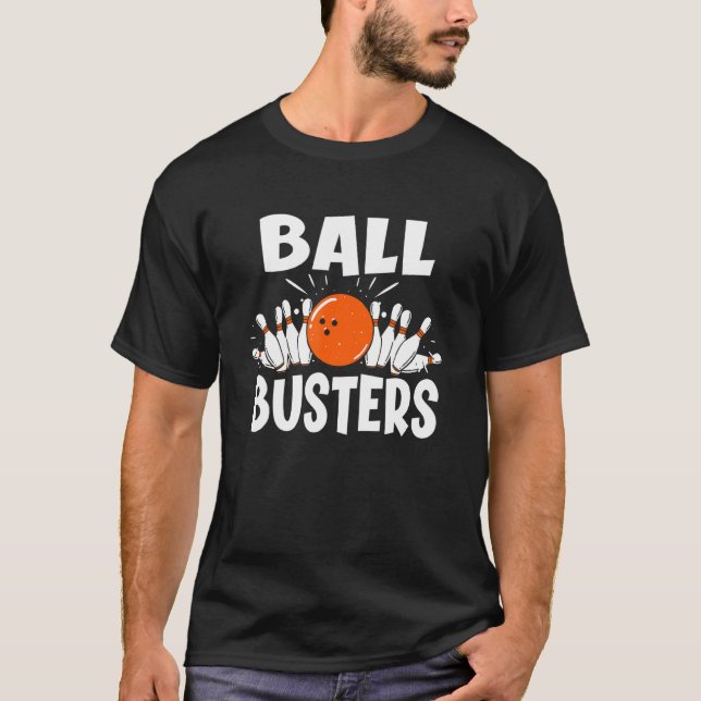 Camiseta Ball Busters Boliche Casal Bowler Boliche Beco B (Frente)