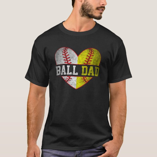 Camiseta Ball Dad Softball Baseball For Men Father Day (Frente)