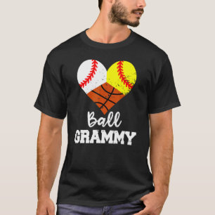 Camiseta Ball Grammy Heart Baseball Softball Basball Gr