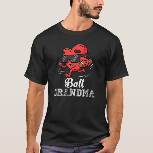 Camiseta Ball Grandma Heart American Football Nana Valenti (Frente)
