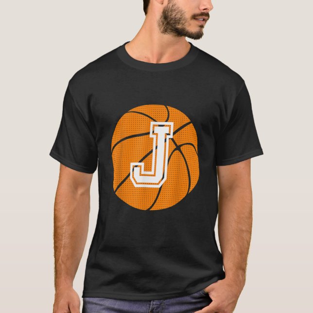Camiseta Ball - Letra Inicial J Monograma Para Placa De Bas (Frente)