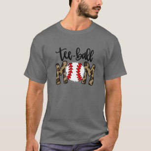 Camiseta Ball Mãe Dia de as mães Teeball Mãe Leopard Fun