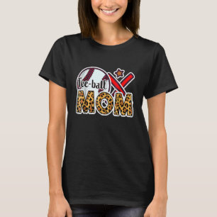 Camiseta Ball Mãe Dia de as mães Teeball Mãe Leopard Softba