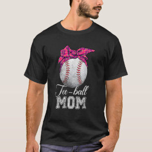 Camiseta Ball Mãe Dia de as mães Teeball Mãe Vintage Mensag