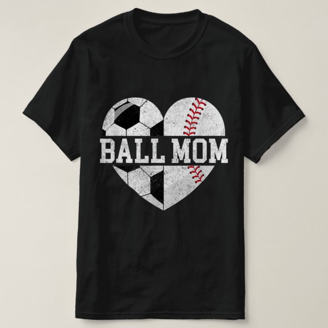 Camiseta Ball Mãe, Diversão De Beisebol, Mãe (Frente do Design)