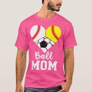 Camiseta Ball Mãe Engraçado Baseball Softball Soccer Mãe