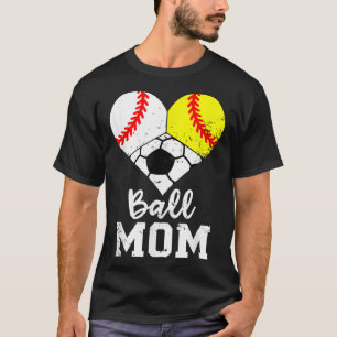 Camiseta Ball Mãe Engraçado Baseball Softball Soccer Mãe