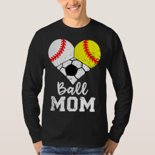 Camiseta Ball Mãe Engraçado Baseball Softball Soccer Mãe